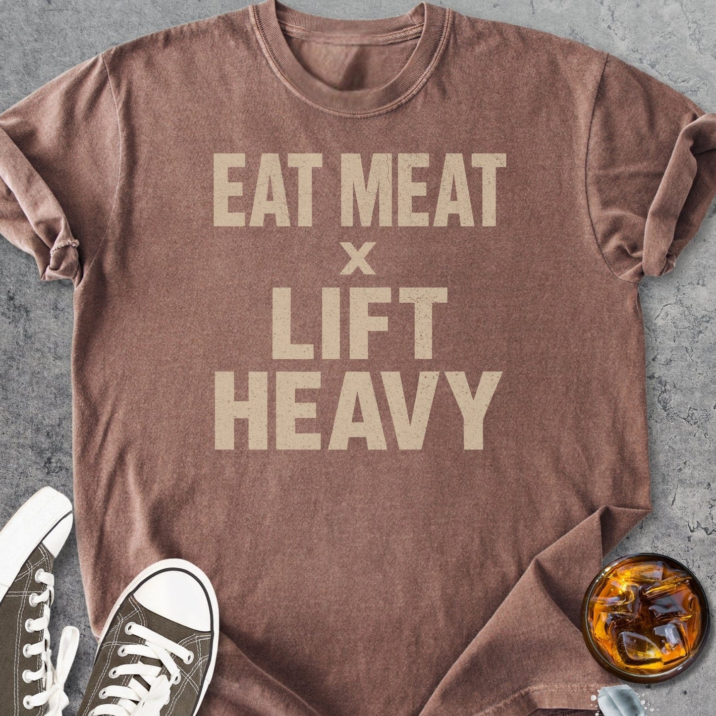 Eat Meat Lift Heavy - Vintage Heavyweight Tee