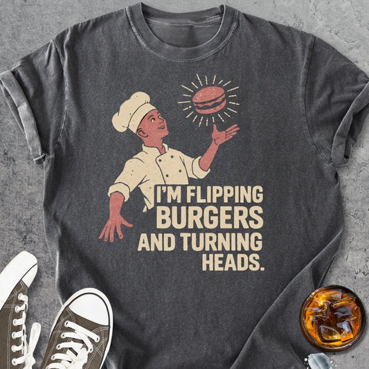 Flipping Burgers - Vintage Heavyweight Tee