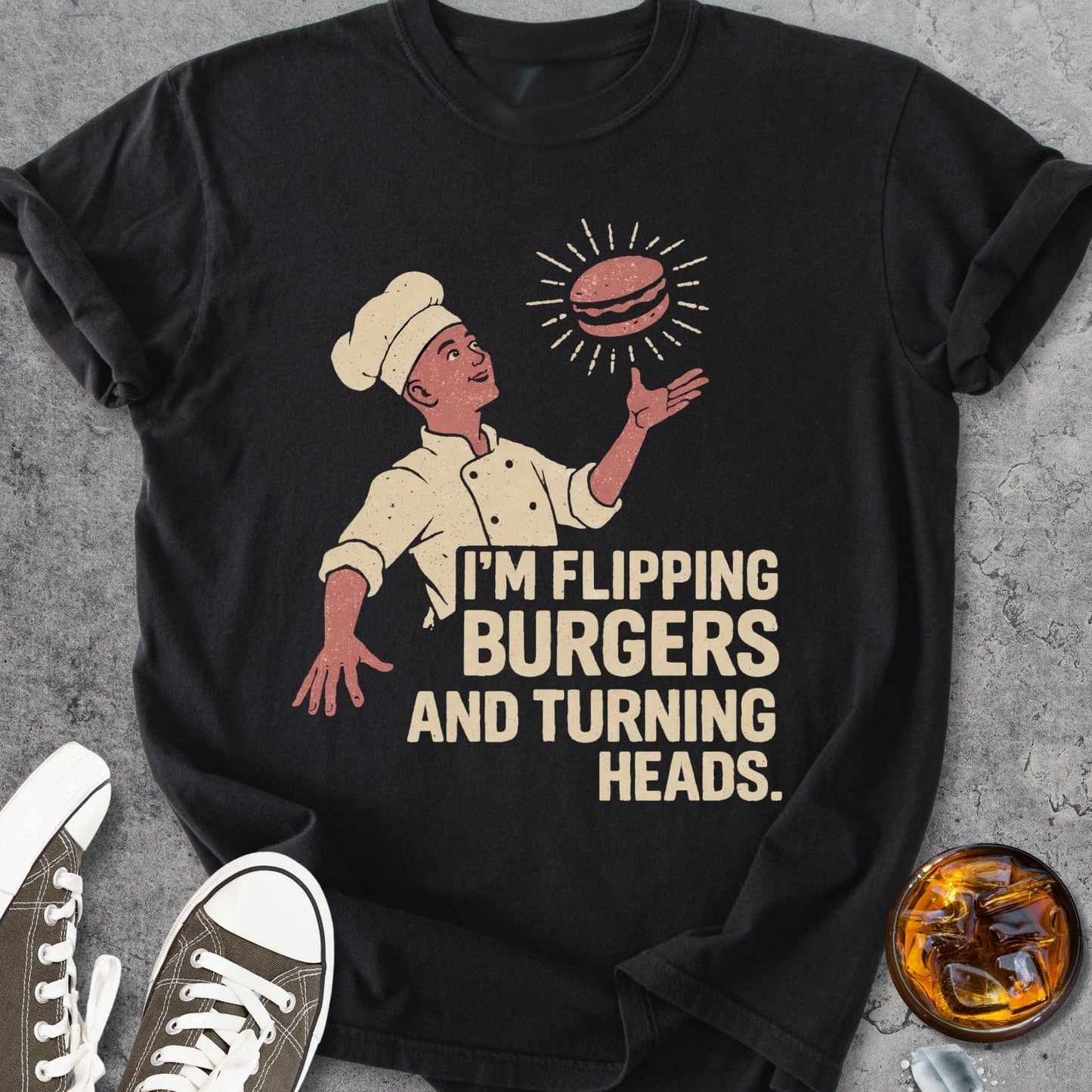 Flipping Burgers - Vintage Heavyweight Tee