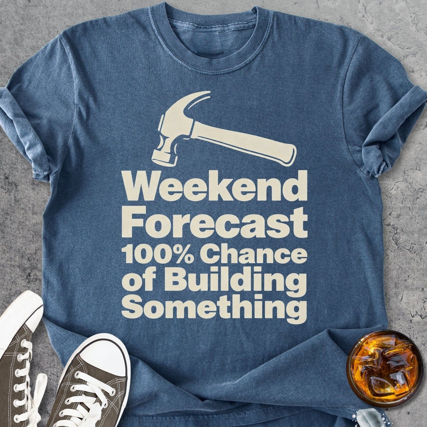 100% Chance Of Building Something - Vintage Heavyweight Tee