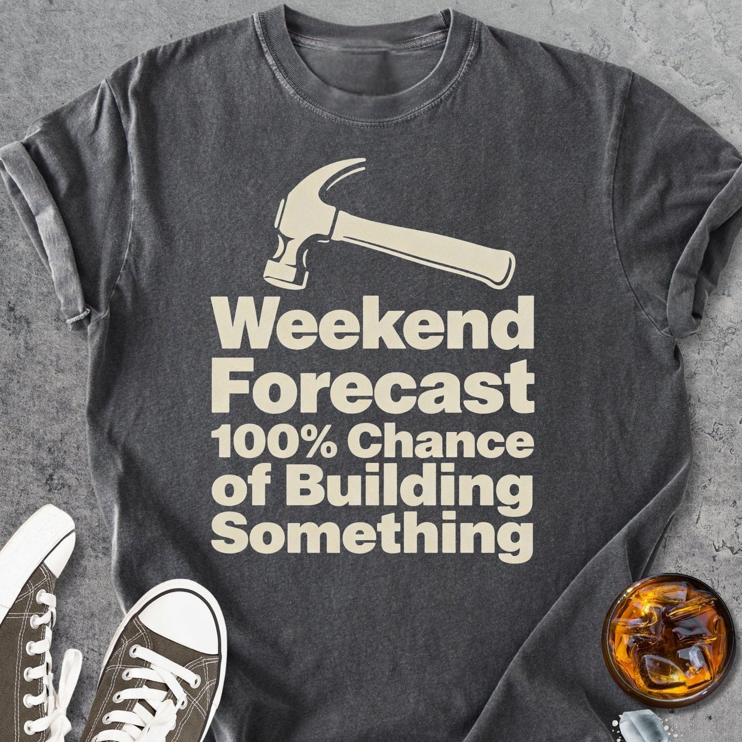 100% Chance Of Building Something - Vintage Heavyweight Tee