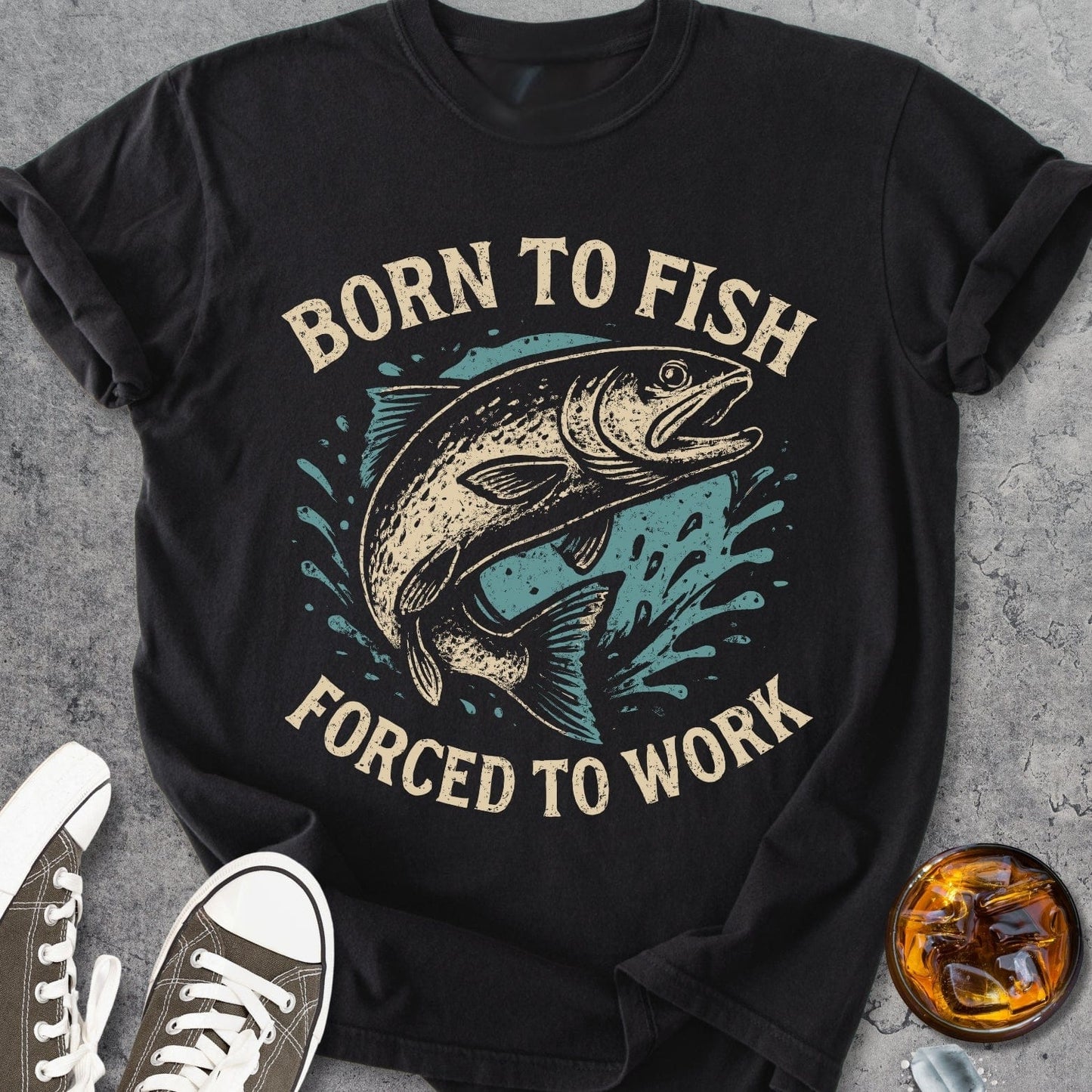 Born To Fish - Vintage Heavyweight Tee