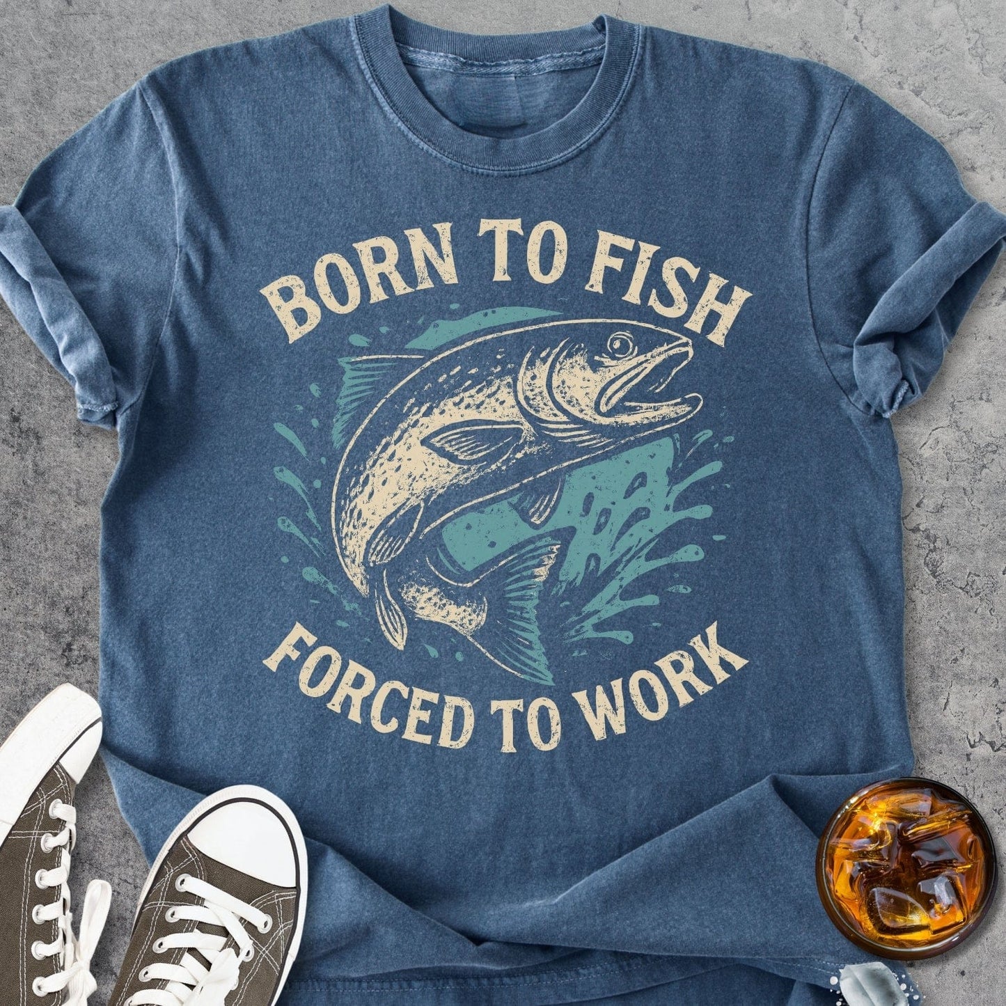 Born To Fish - Vintage Heavyweight Tee