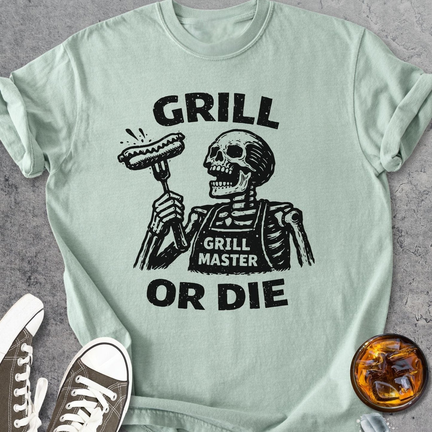 Grill Or Die - Vintage Heavyweight Tee