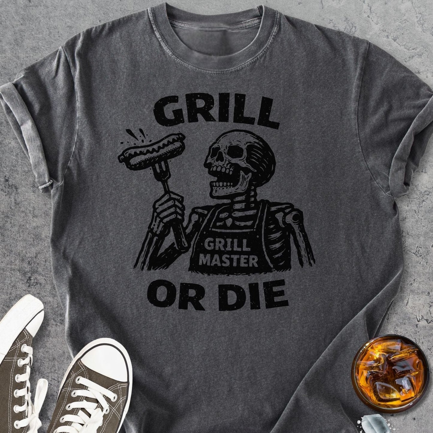 Grill Or Die - Vintage Heavyweight Tee
