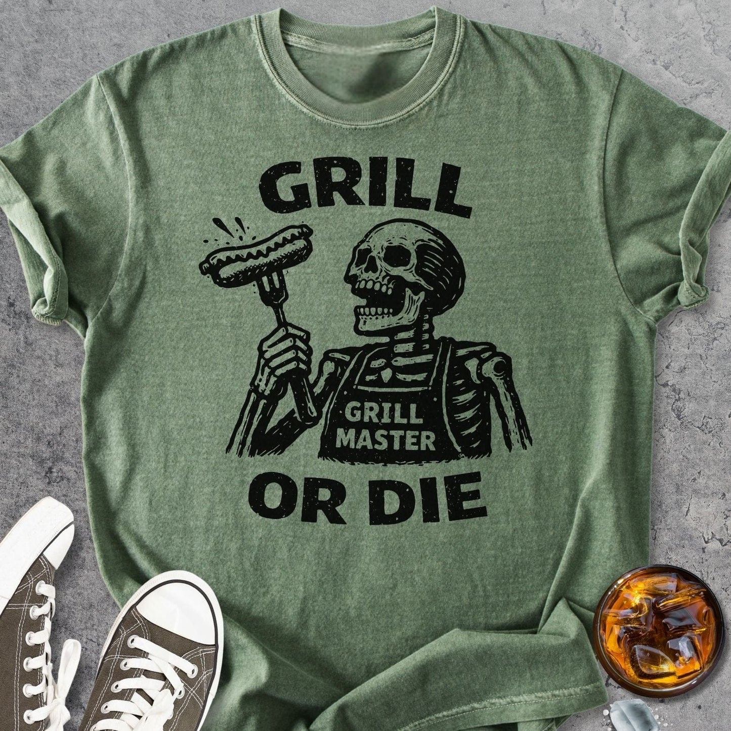 Grill Or Die - Vintage Heavyweight Tee