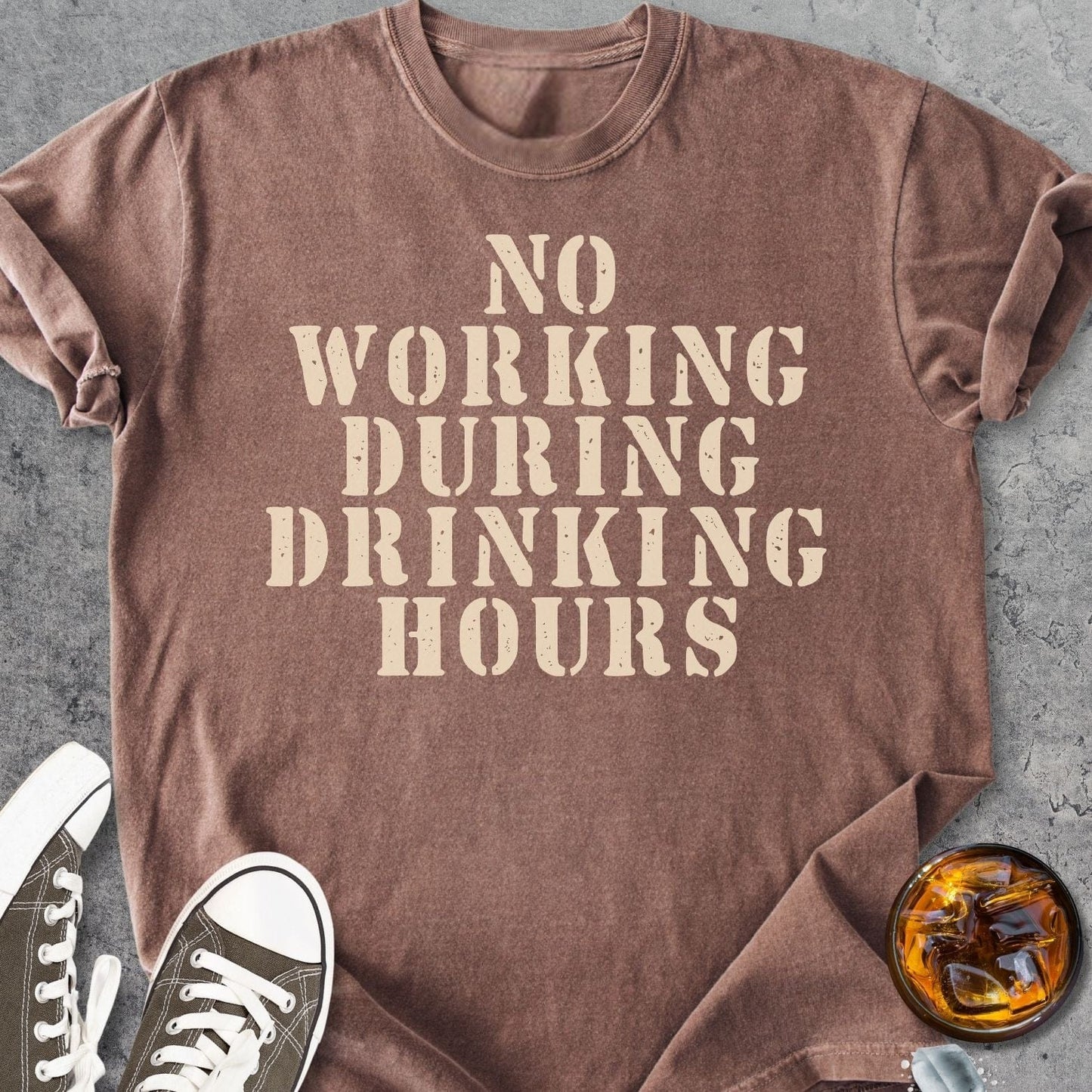 No Working During Drinking Hours - Vintage Heavyweight Tee