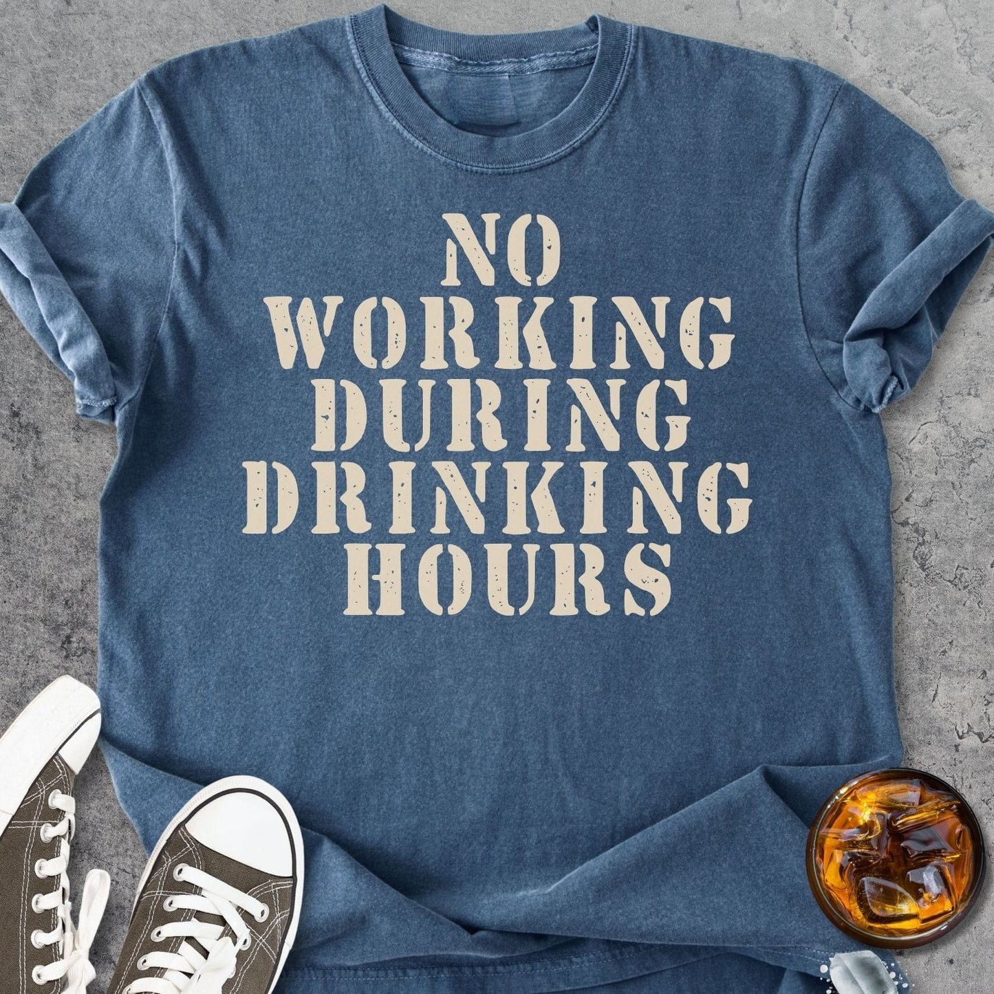 No Working During Drinking Hours - Vintage Heavyweight Tee