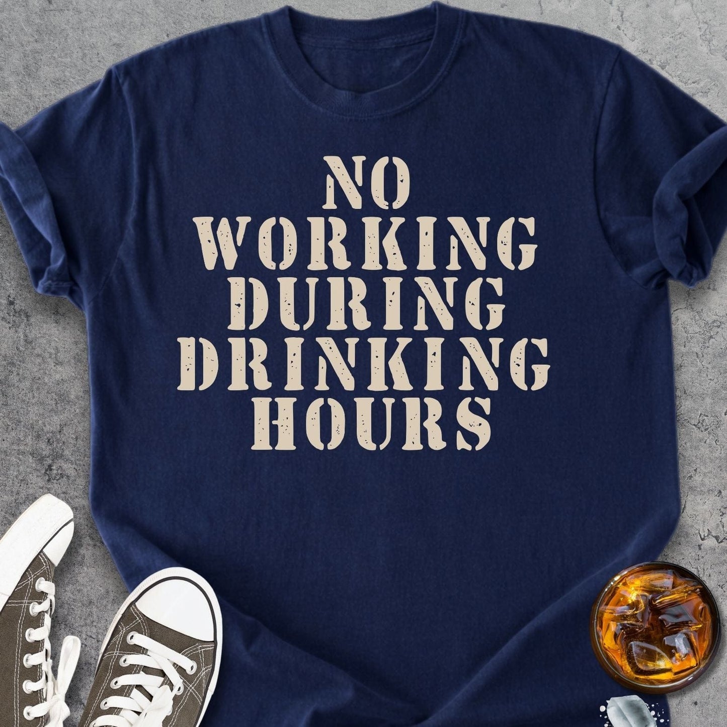 No Working During Drinking Hours - Vintage Heavyweight Tee