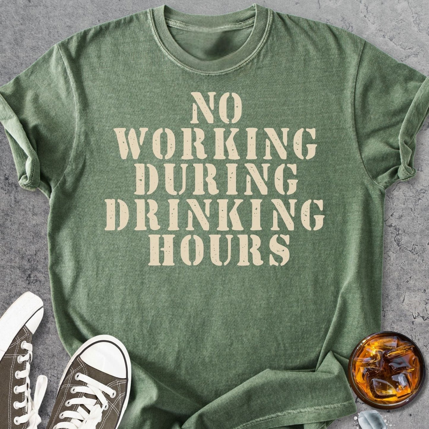 No Working During Drinking Hours - Vintage Heavyweight Tee
