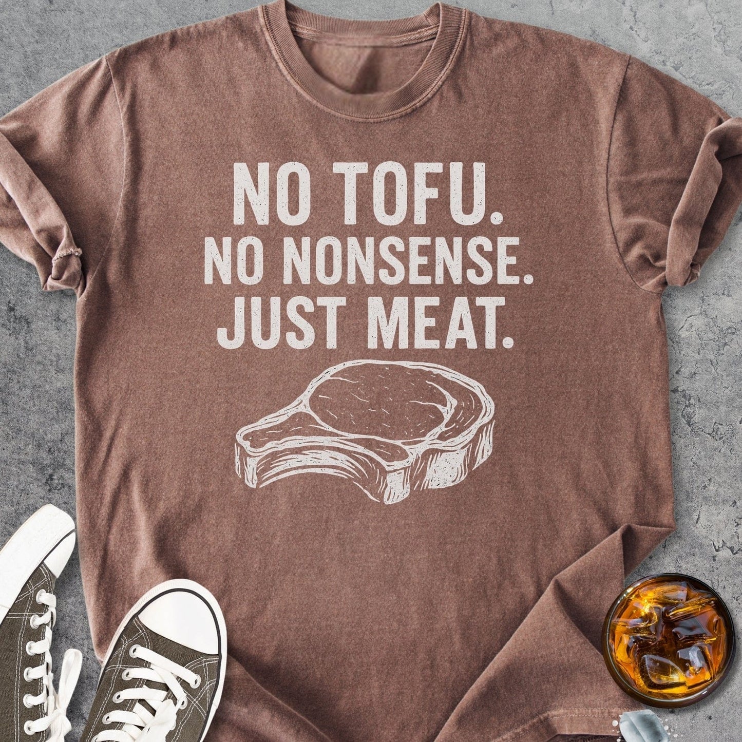 No Tofu No Nonsense Just Meat - Vintage Heavyweight Tee