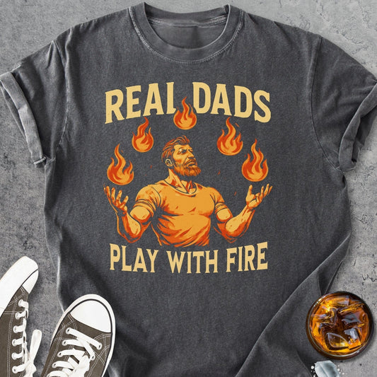 Real Dads Play With Fire - Vintage Heavyweight Tee