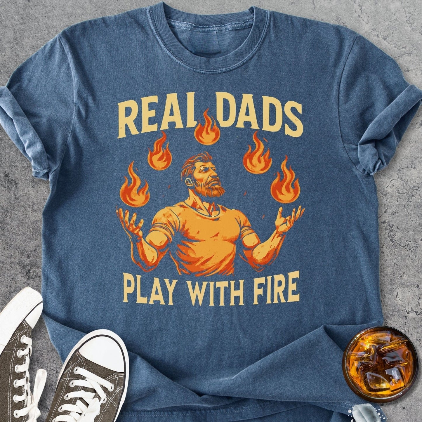 Real Dads Play With Fire - Vintage Heavyweight Tee