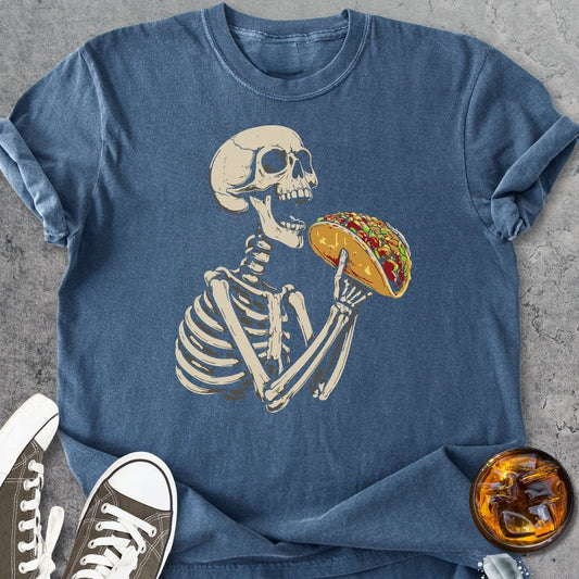 Skeleton Eating Taco - Vintage Heavyweight Tee