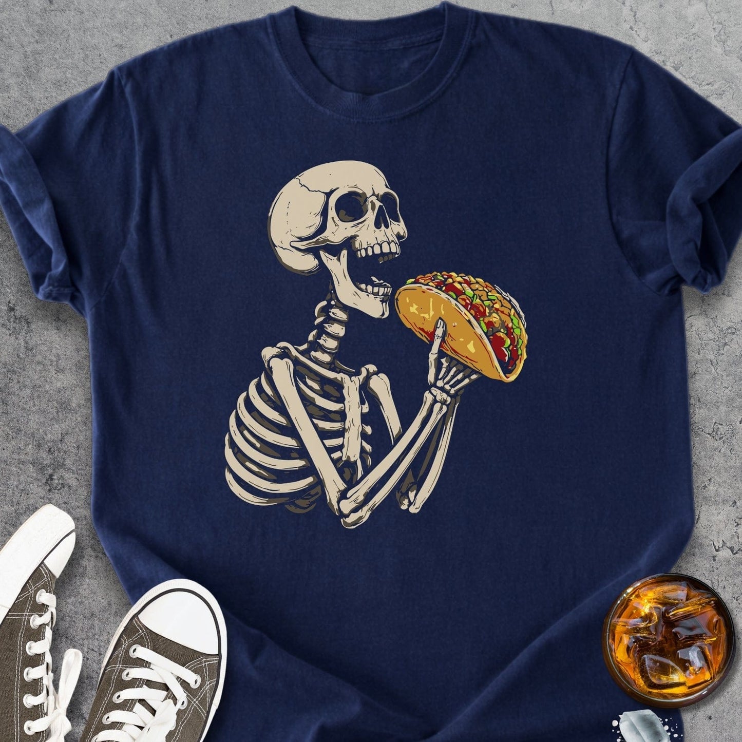 Skeleton Eating Taco - Vintage Heavyweight Tee
