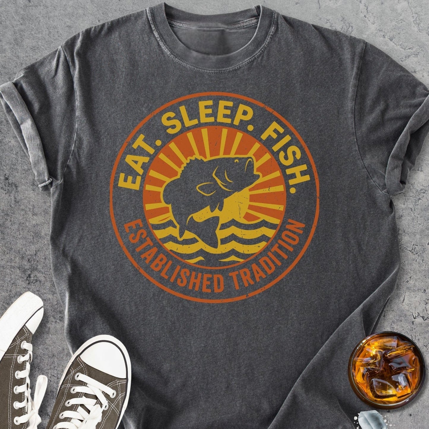 Eat Sleep Fish - Vintage Heavyweight Tee