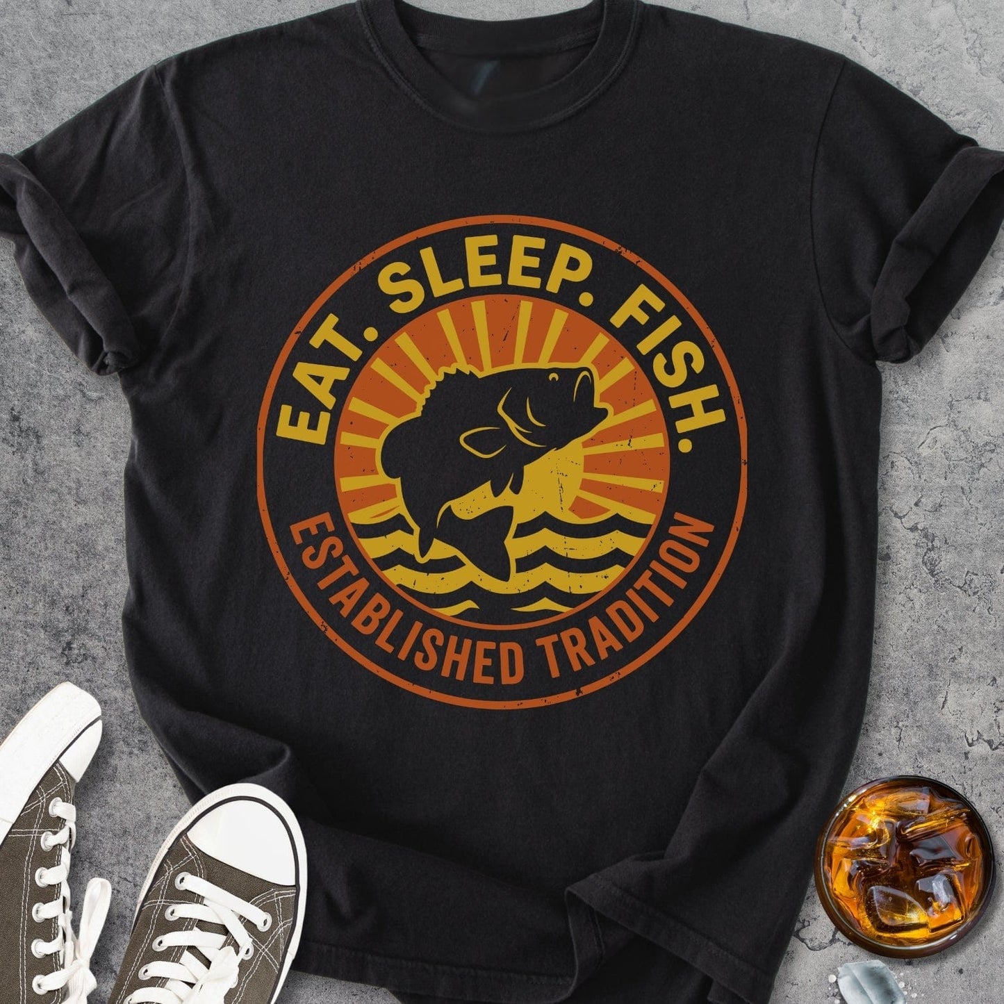 Eat Sleep Fish - Vintage Heavyweight Tee