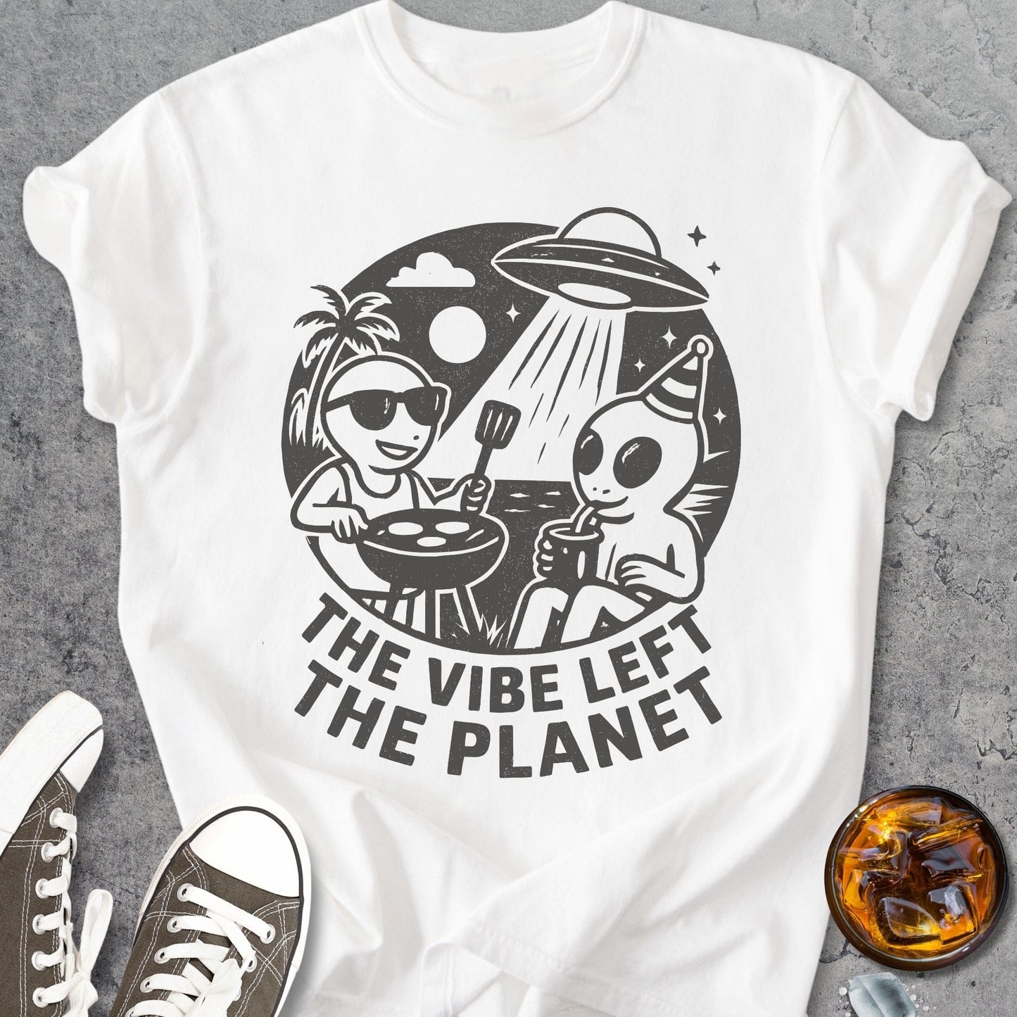 The Vibe Left The Planet - Vintage Heavyweight Tee