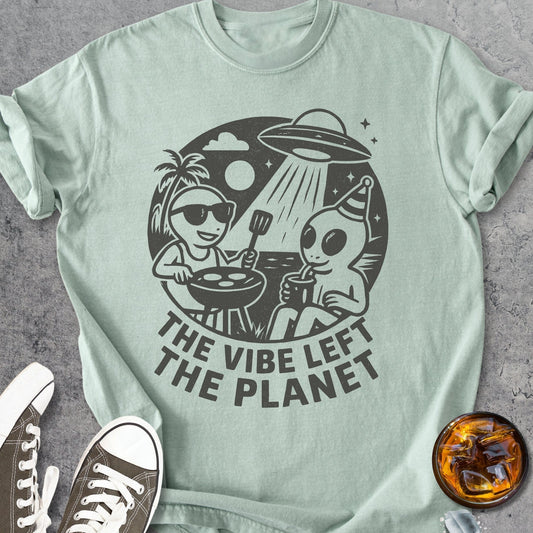 The Vibe Left The Planet - Vintage Heavyweight Tee