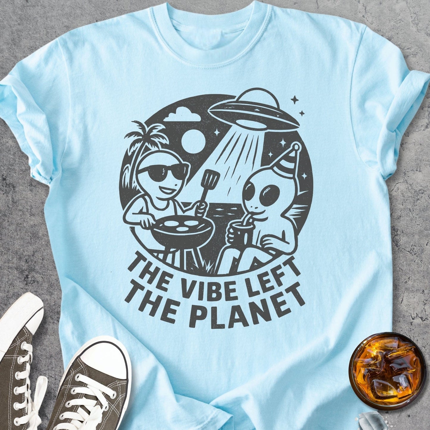 The Vibe Left The Planet - Vintage Heavyweight Tee