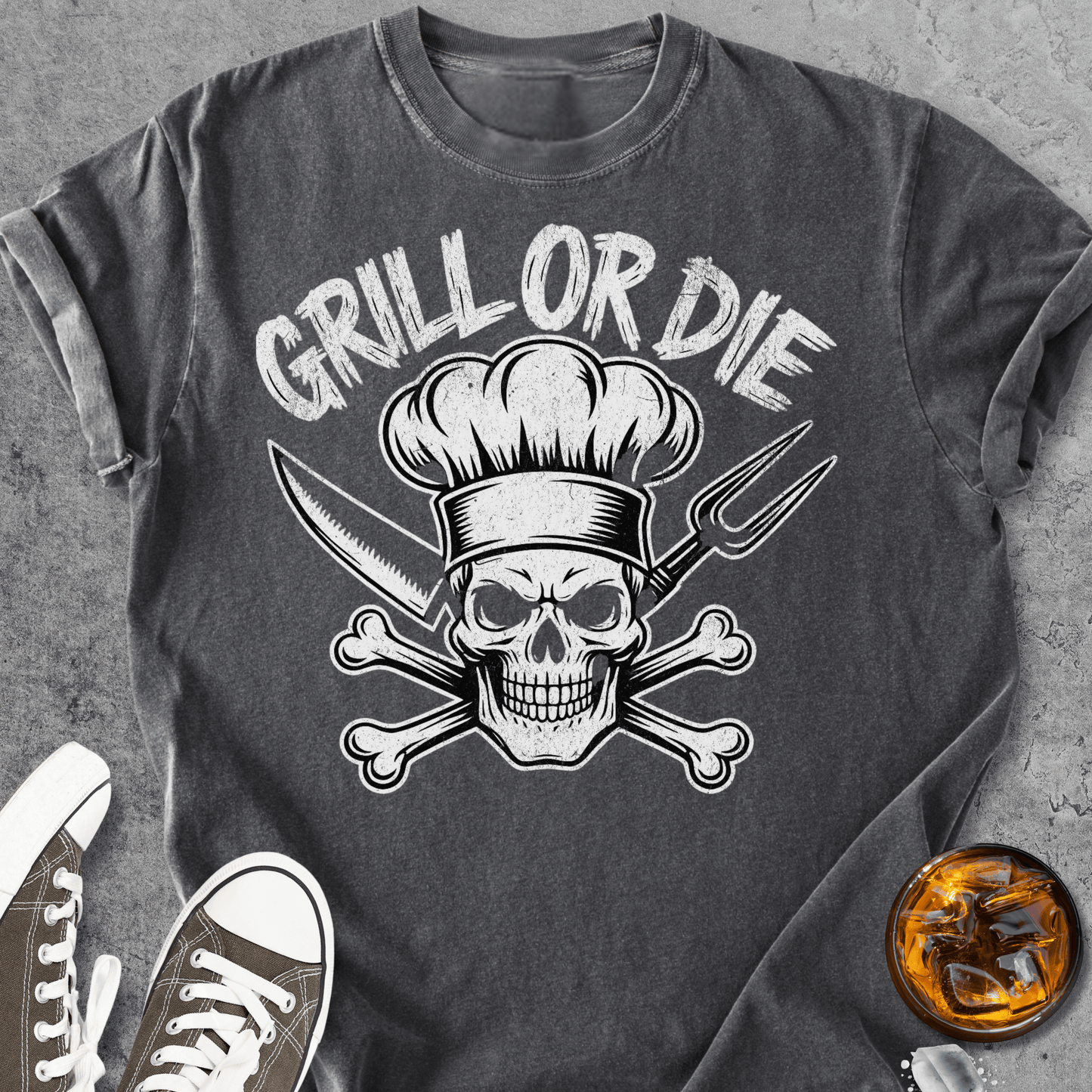 Grill Or Die - Vintage Heavyweight Tee