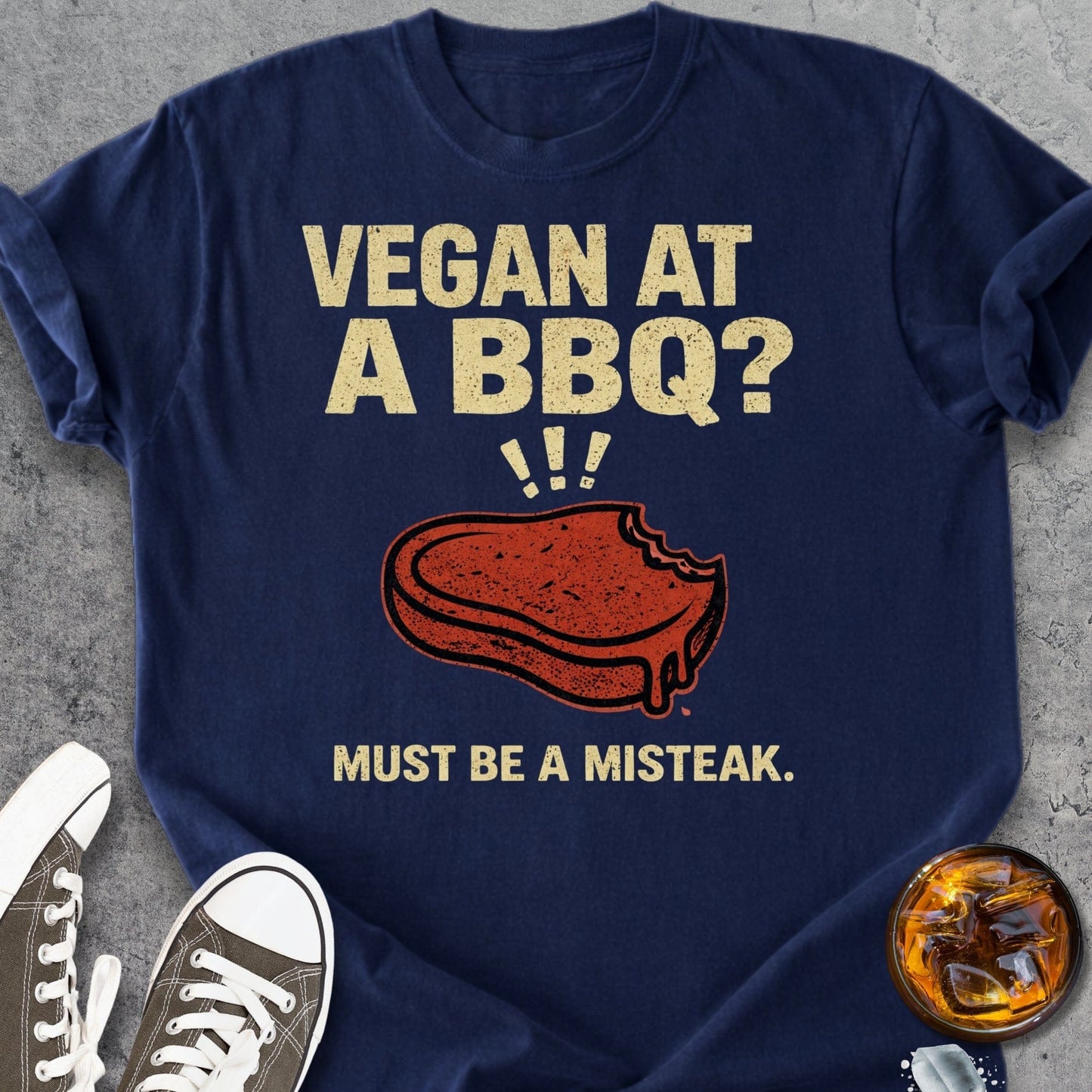 Vegan At A BBQ Funny - Vintage Heavyweight Tee
