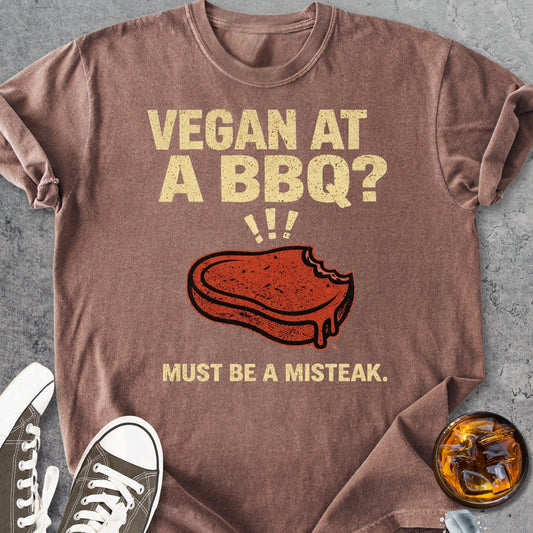 Vegan At A BBQ Funny - Vintage Heavyweight Tee