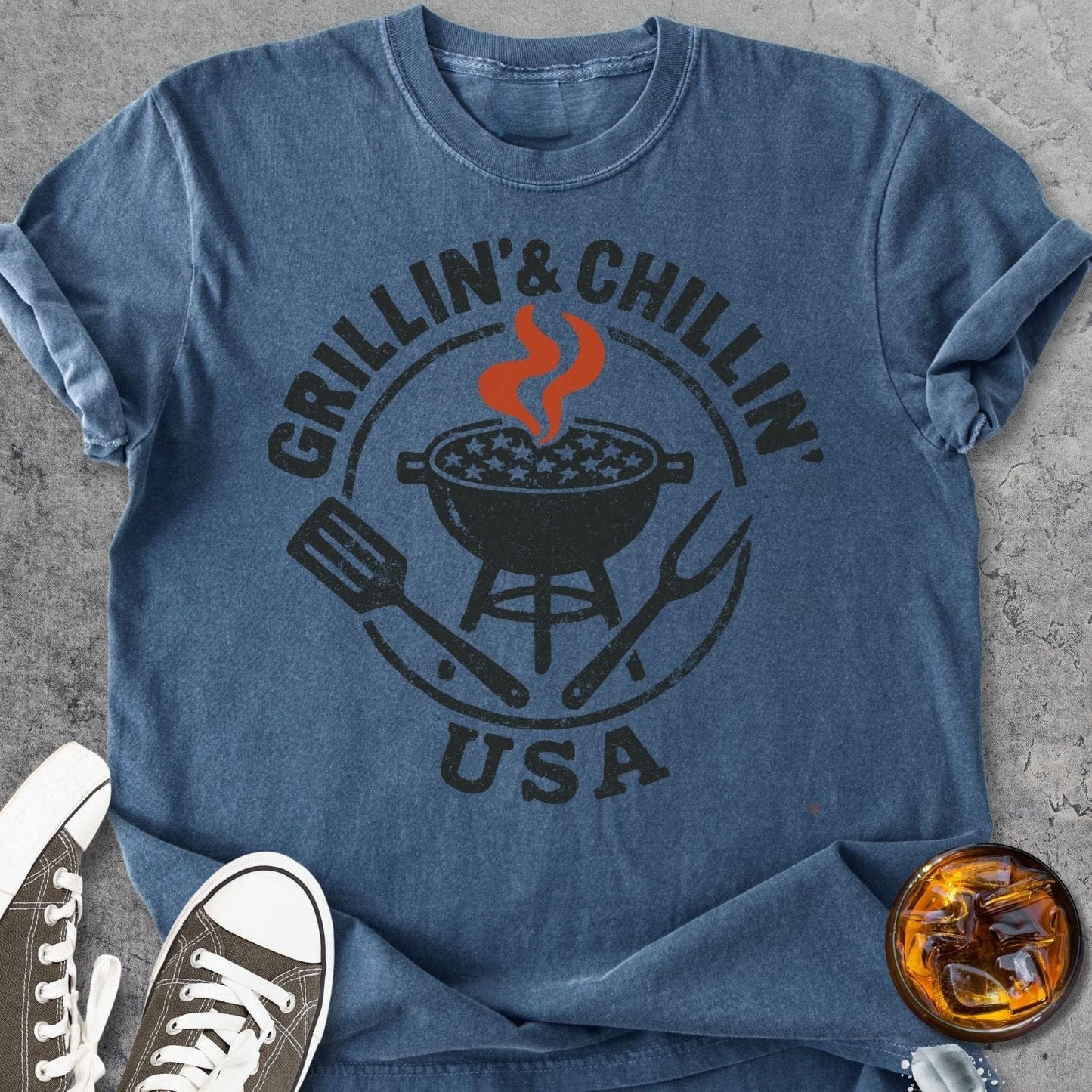 Grillin' Chillin' USA - Vintage Heavyweight Tee