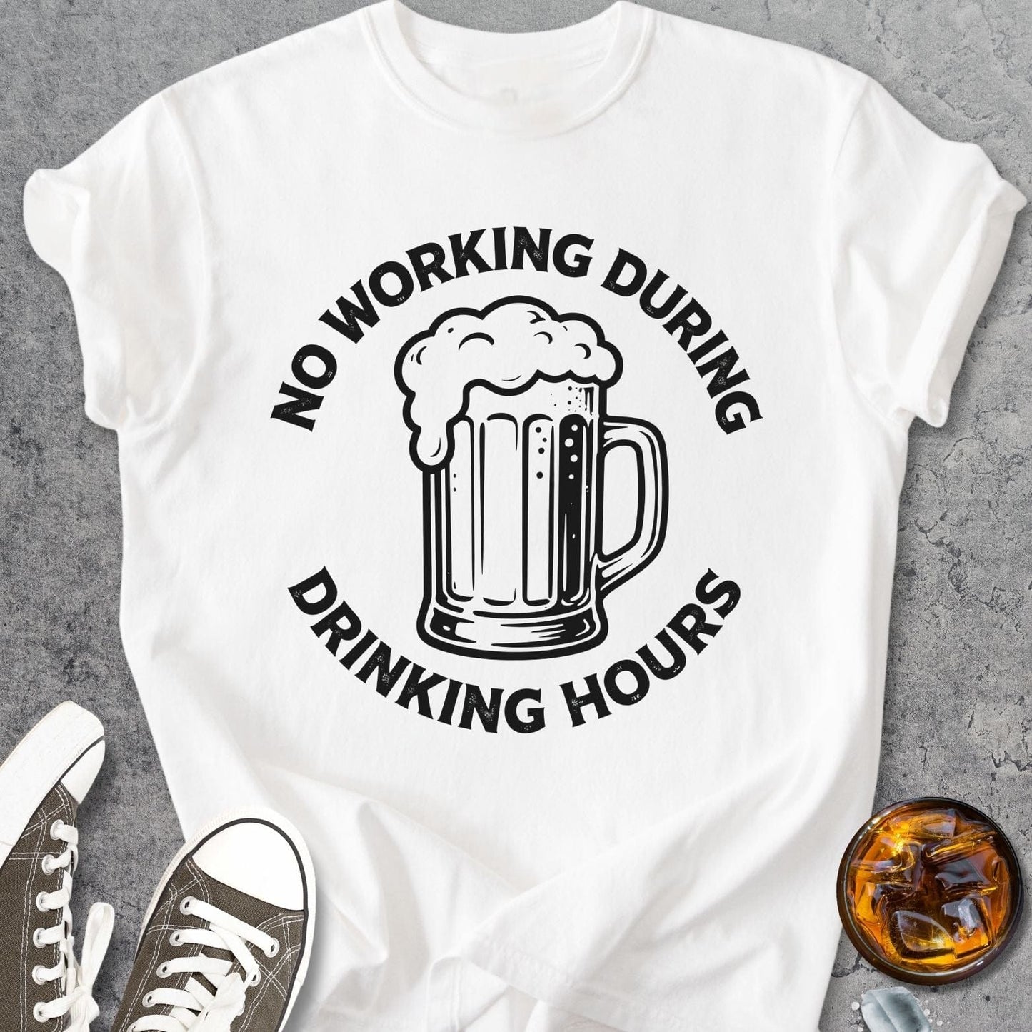 No Working During Drinking Hours - Vintage Heavyweight Tee