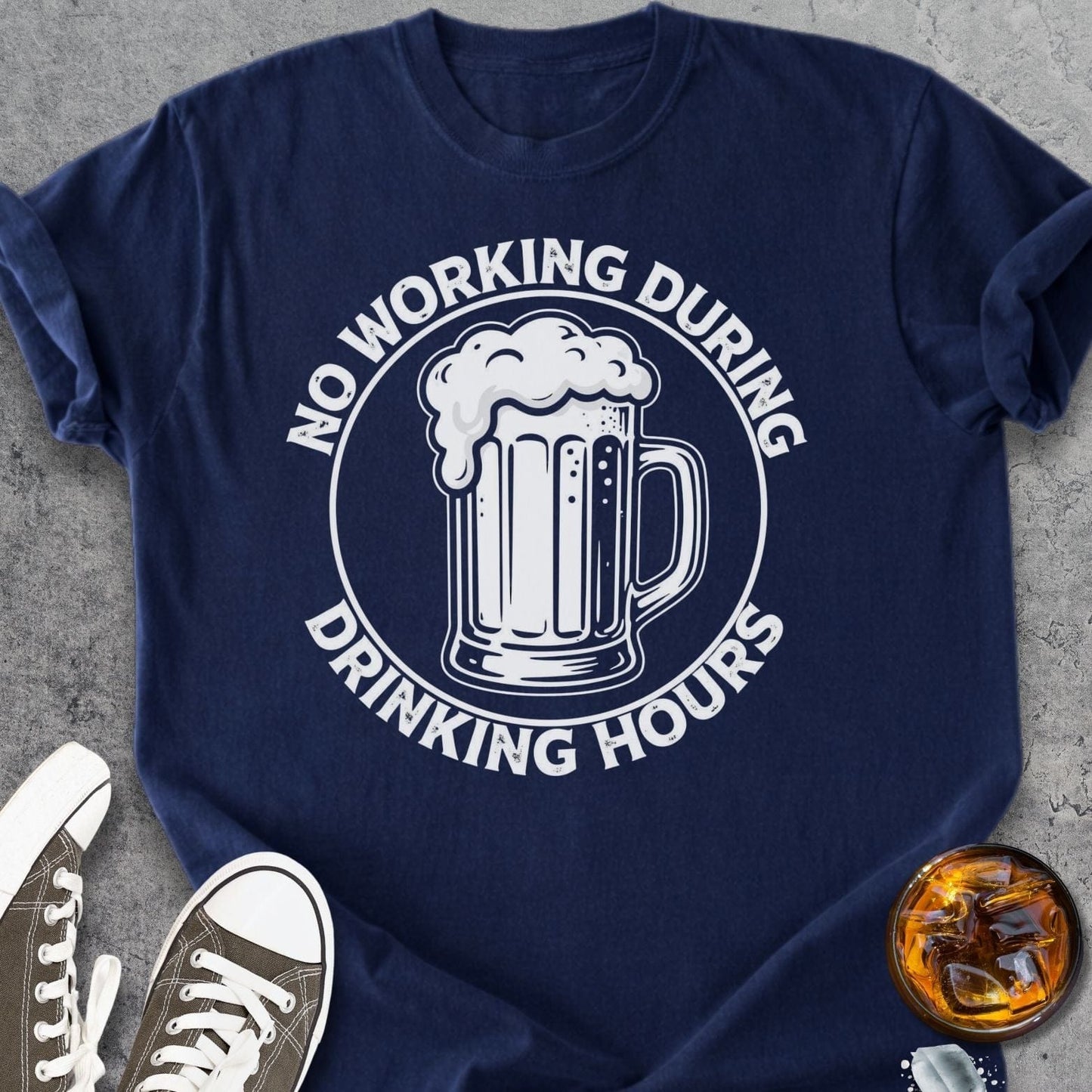 No Working During Drinking Hours - Vintage Heavyweight Tee