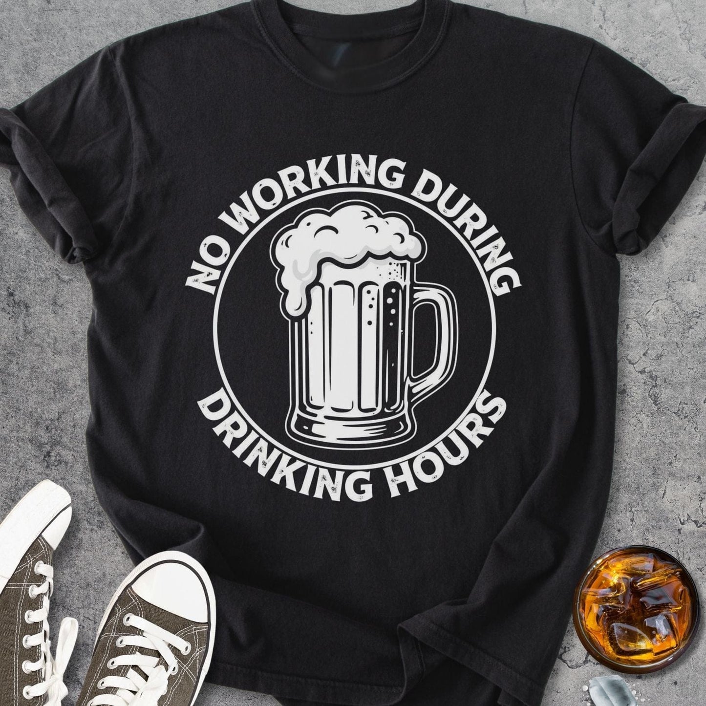 No Working During Drinking Hours - Vintage Heavyweight Tee