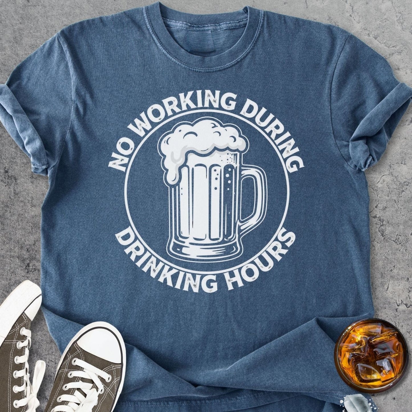 No Working During Drinking Hours - Vintage Heavyweight Tee