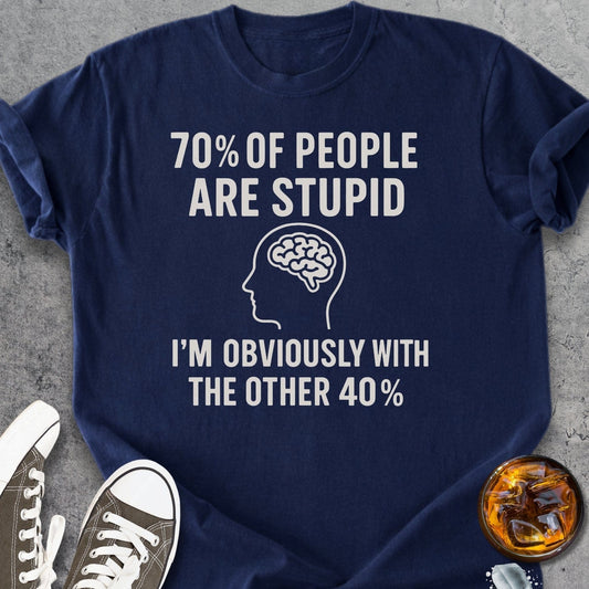 70 Percent Of People 2 - Vintage Heavyweight Tee
