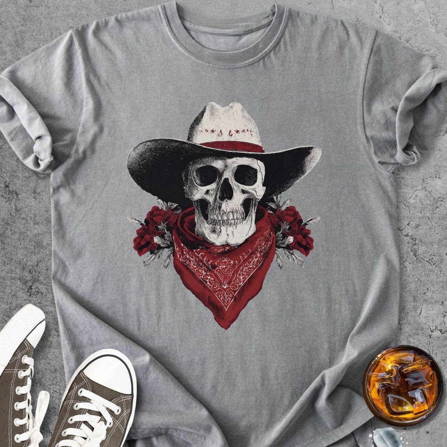 Wester Cowboy Skull - Vintage Heavyweight Tee