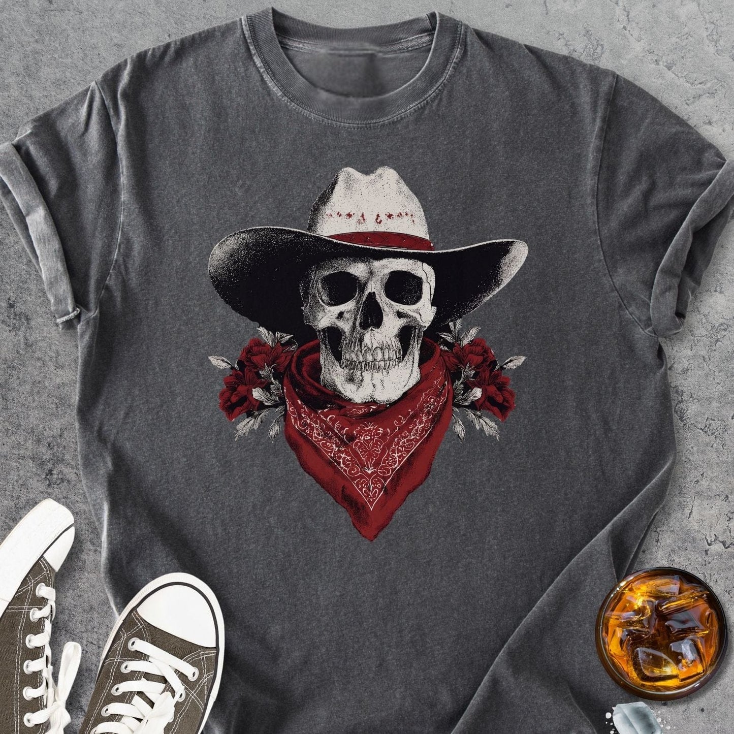 Wester Cowboy Skull - Vintage Heavyweight Tee