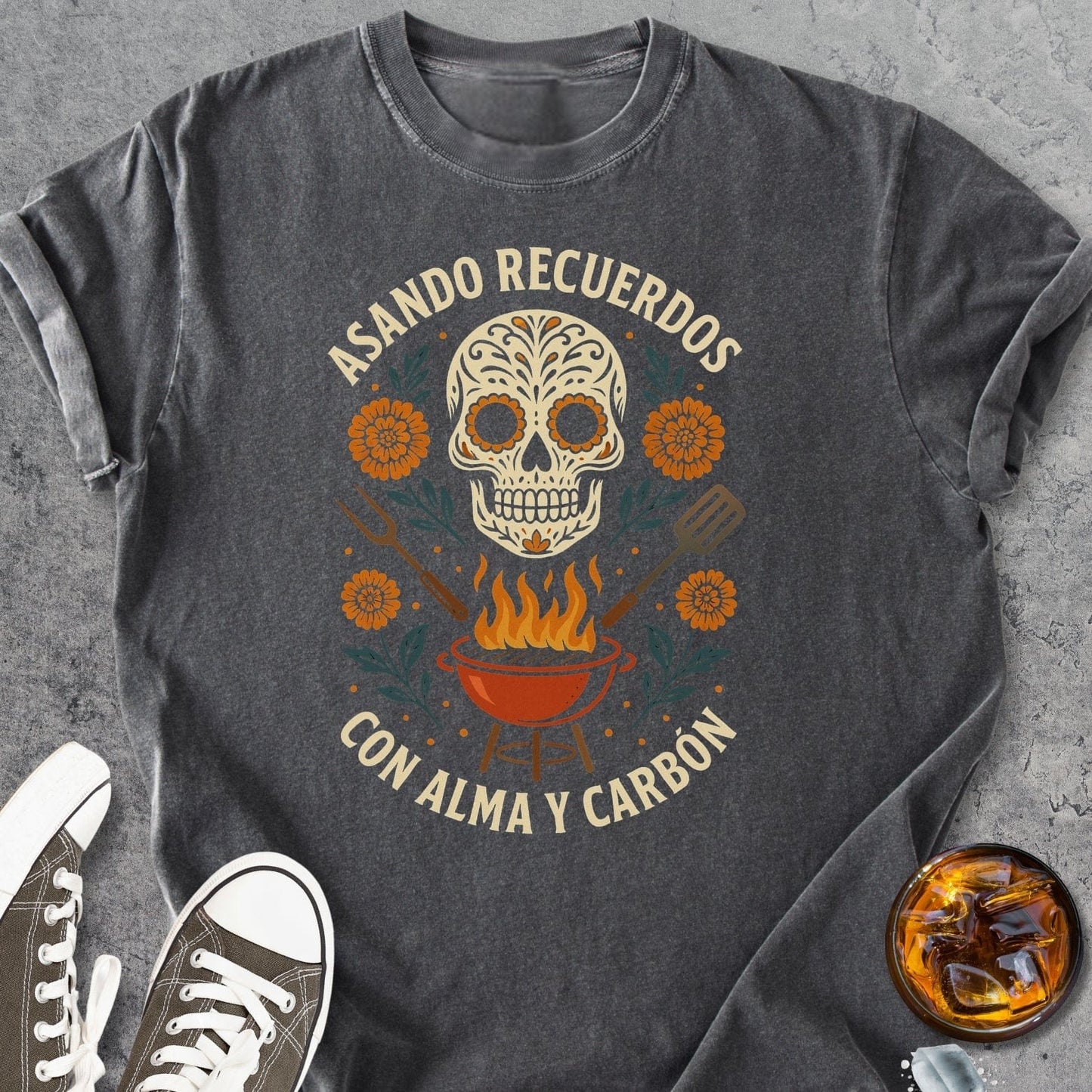 Asando Recuerdos Con Alma Y Carbón - Vintage Heavyweight Tee