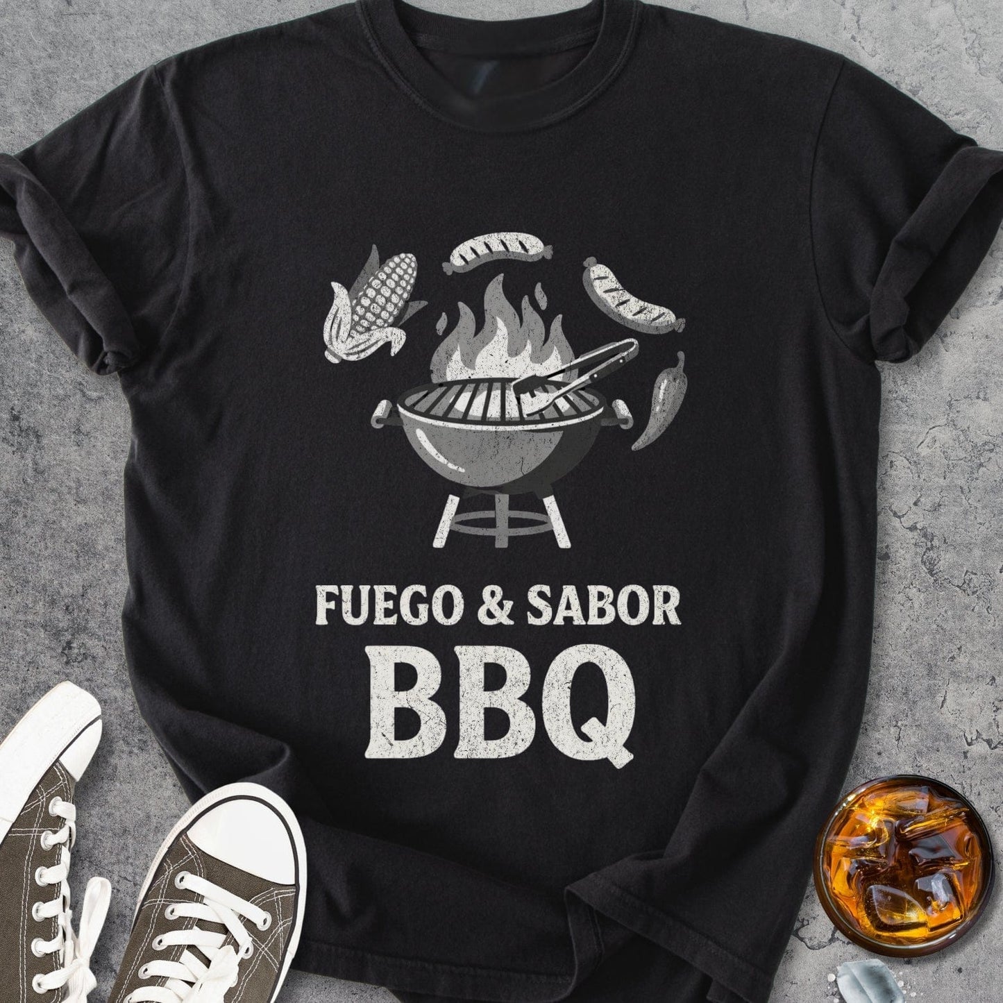 Fuego Y Sabor BBQ - T-Shirt - Vintage Heavyweight Tee