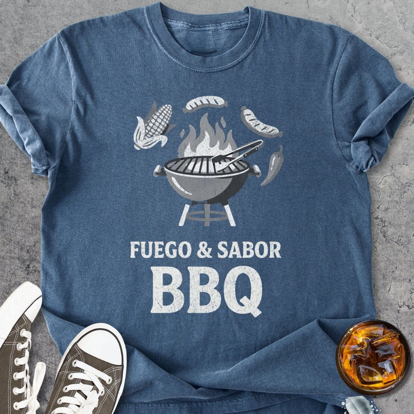 Fuego Y Sabor BBQ - T-Shirt - Vintage Heavyweight Tee