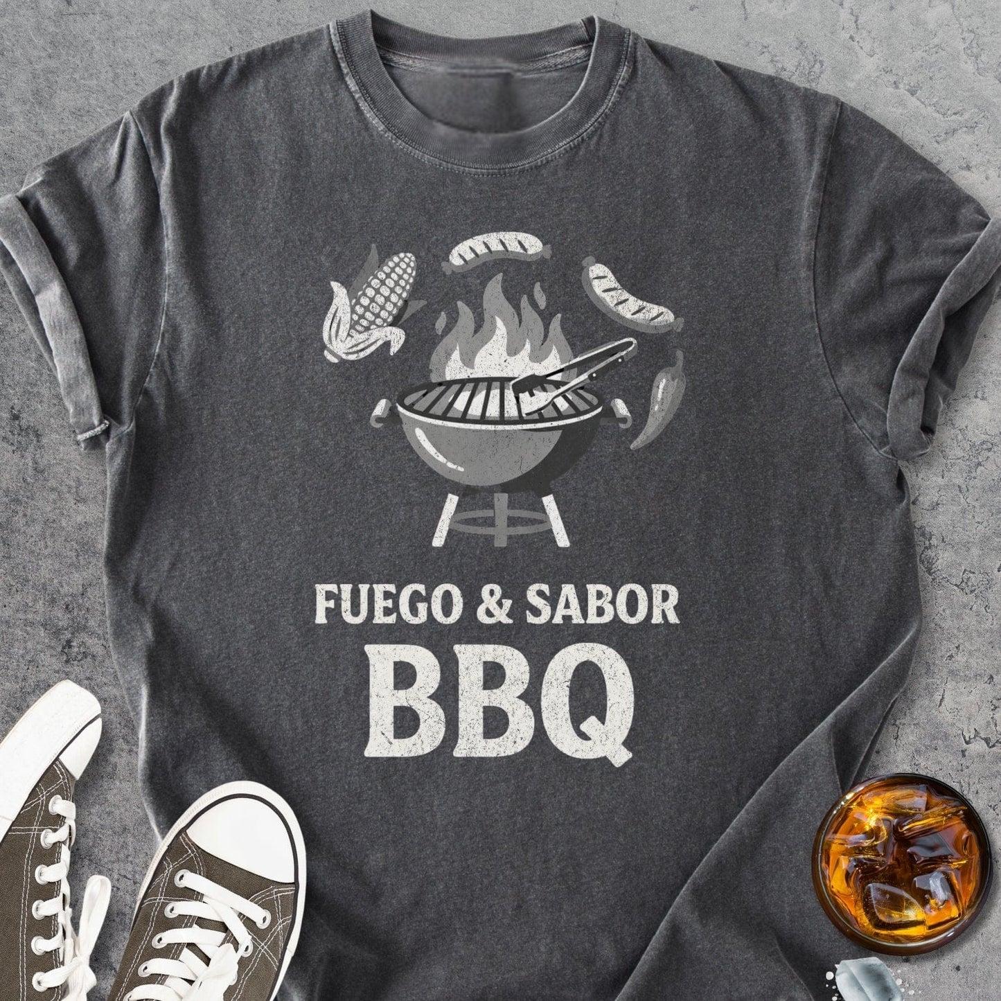 Fuego Y Sabor BBQ - T-Shirt - Vintage Heavyweight Tee