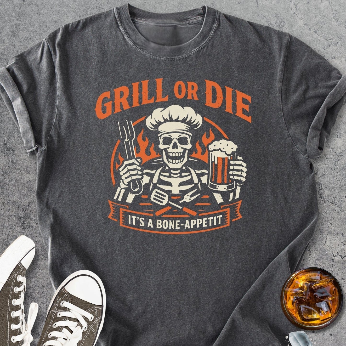 Grill Or Die - Vintage Heavyweight Tee