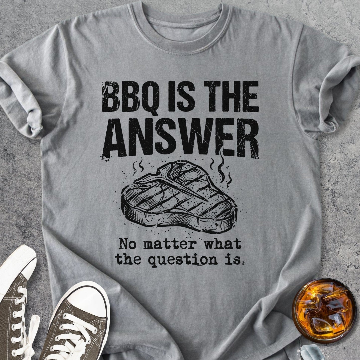 BBQ Is The Answer - Vintage Heavyweight Tee