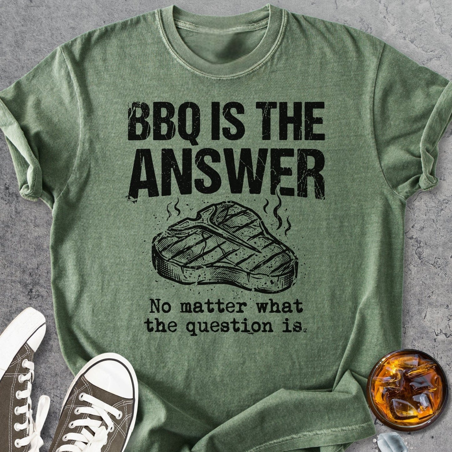 BBQ Is The Answer - Vintage Heavyweight Tee