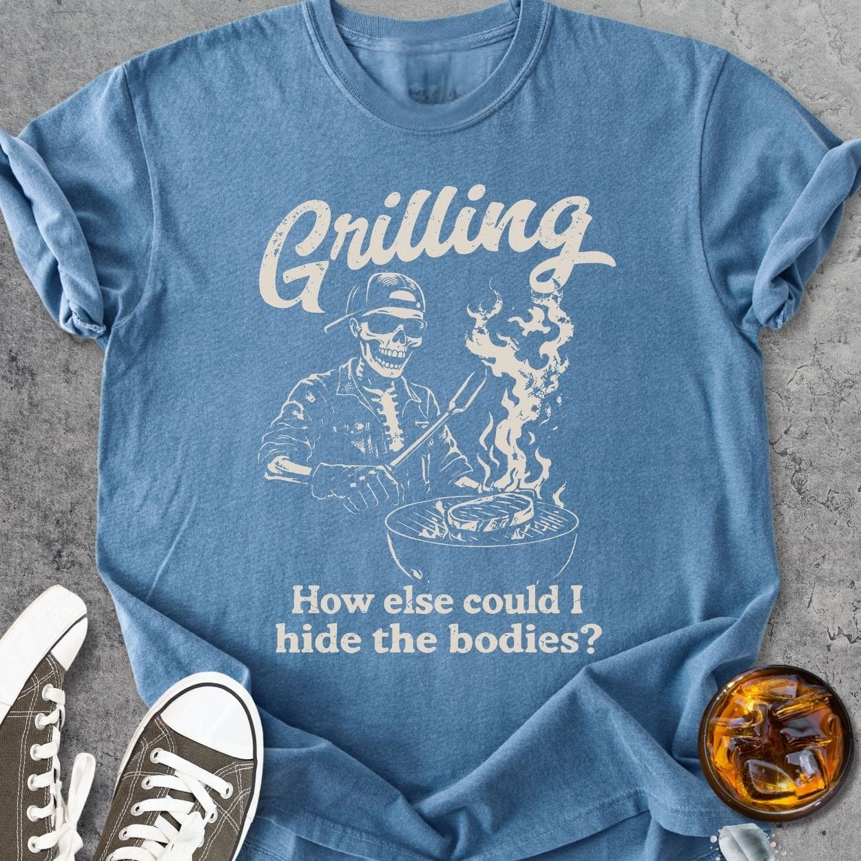 Grilling To Hide The Bodies - Vintage Heavyweight Tee