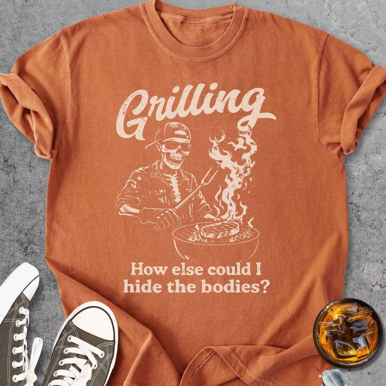 Grilling To Hide The Bodies - Vintage Heavyweight Tee