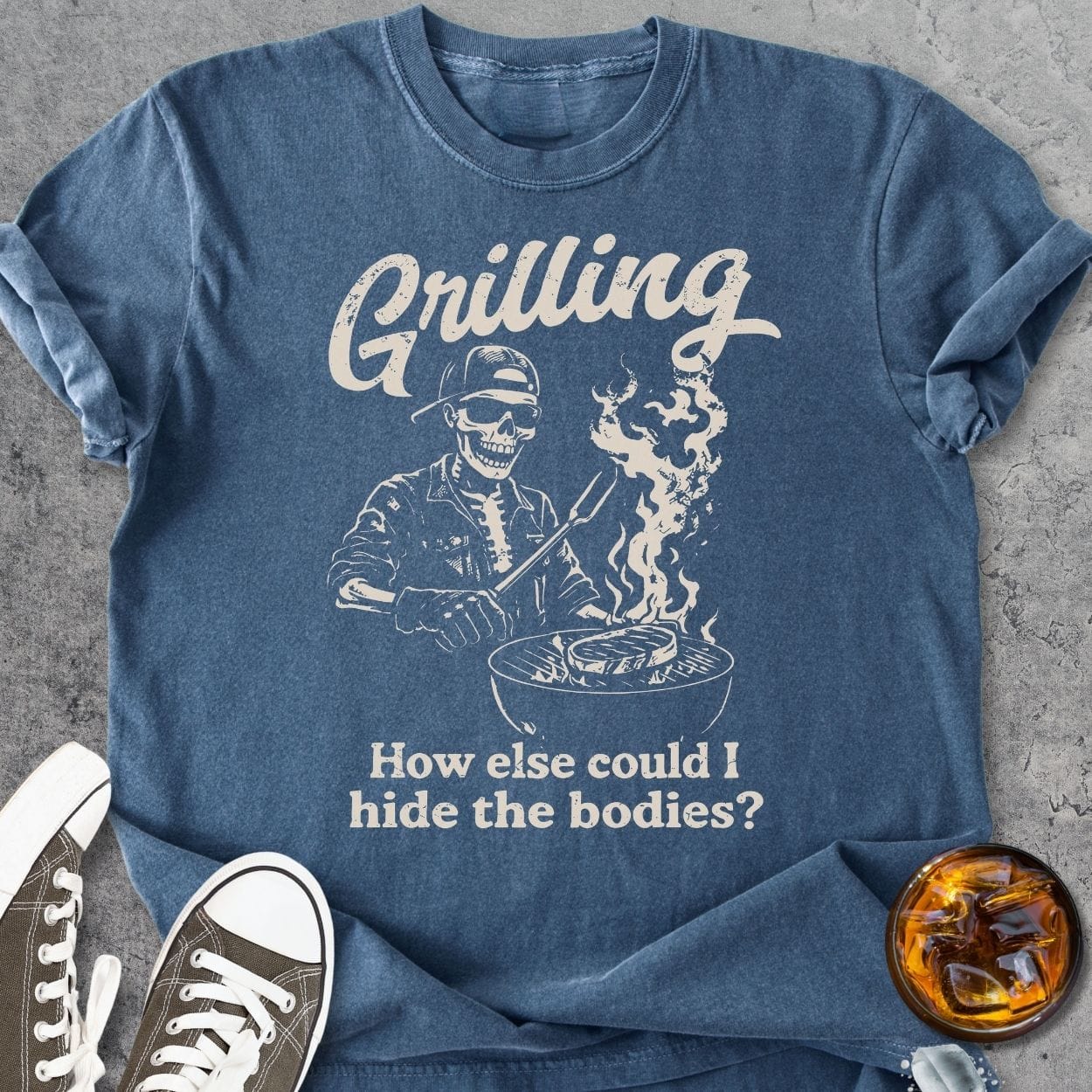 Grilling To Hide The Bodies - Vintage Heavyweight Tee
