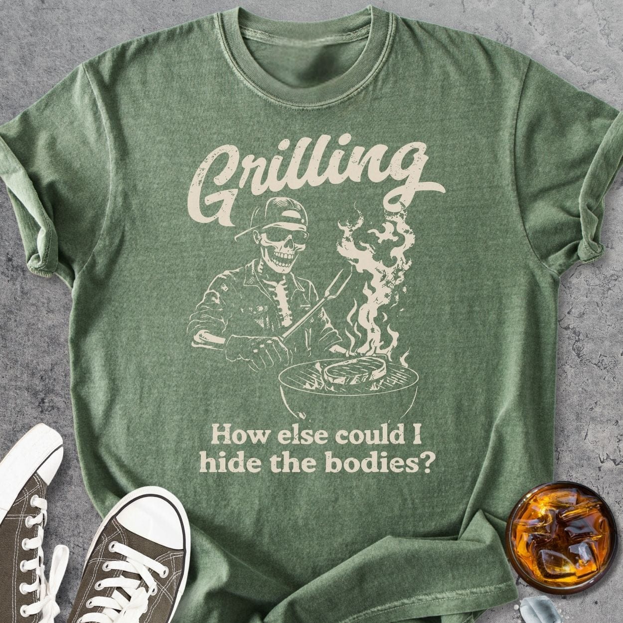 Grilling To Hide The Bodies - Vintage Heavyweight Tee