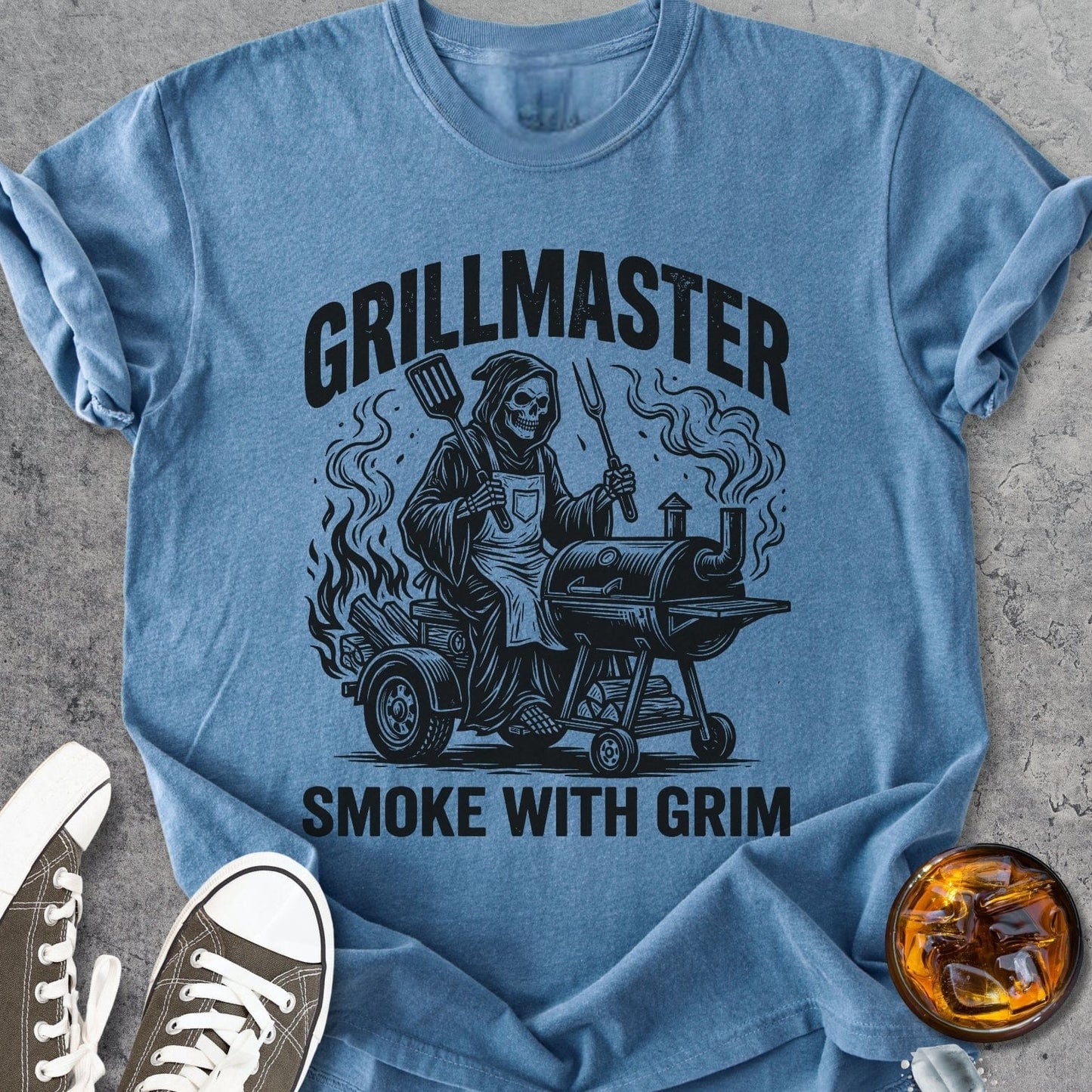 Smoke With Grim - Vintage Heavyweight Tee