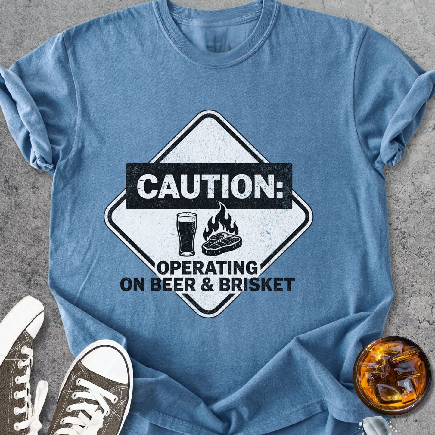 Operating On Beer And Brisket - Vintage Heavyweight Tee