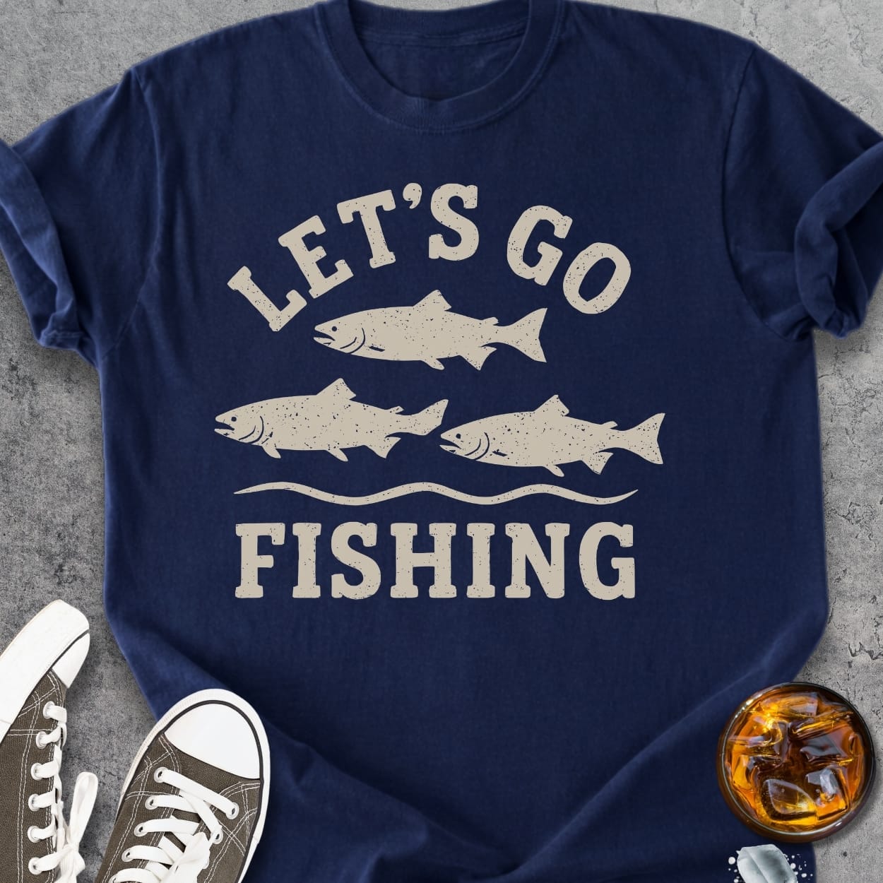 Let's Go Fishing - Vintage Heavyweight Tee