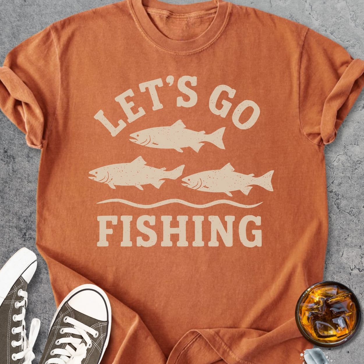 Let's Go Fishing - Vintage Heavyweight Tee